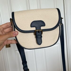 cream/navy crossbody bag, j.crew